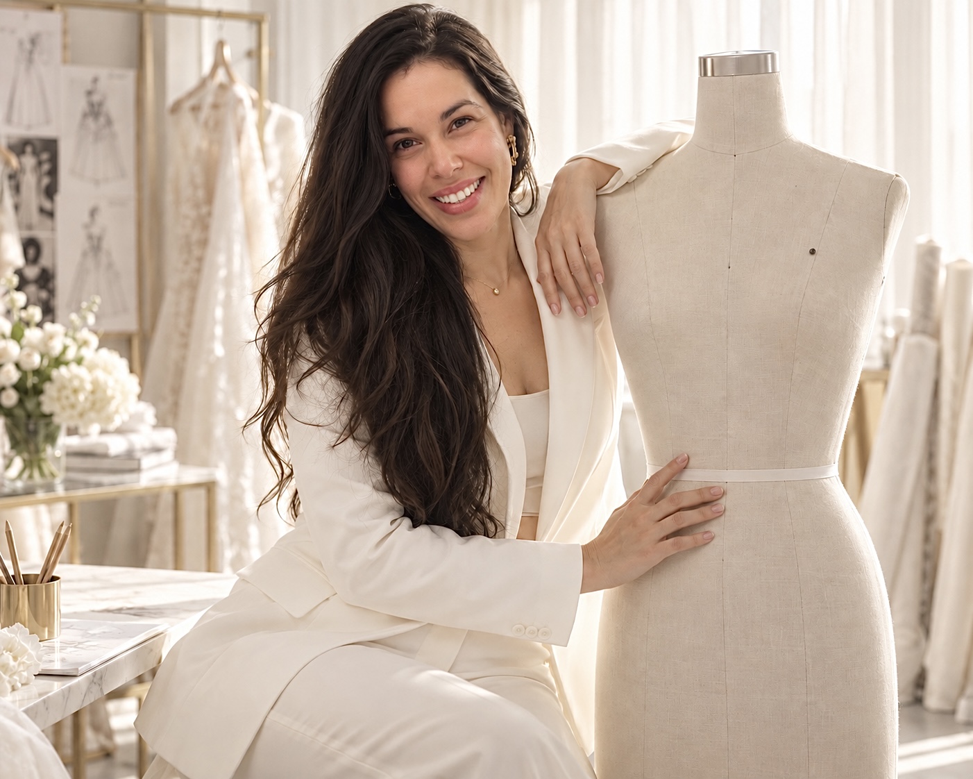Julia Betancourt trabajando en el atelier